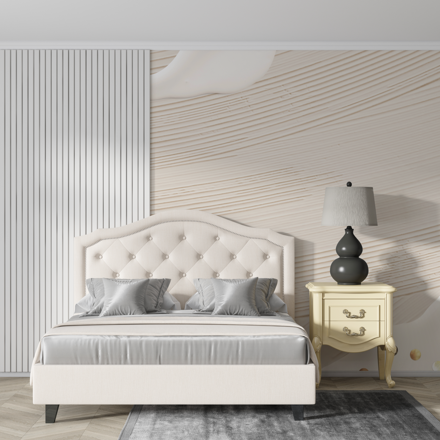 Papier peint salon effet cocooning design
