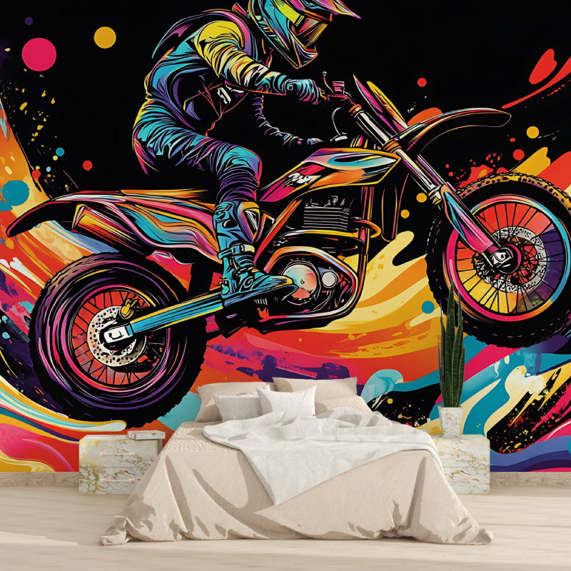 Papier peint panoramique graffiti moto 1815