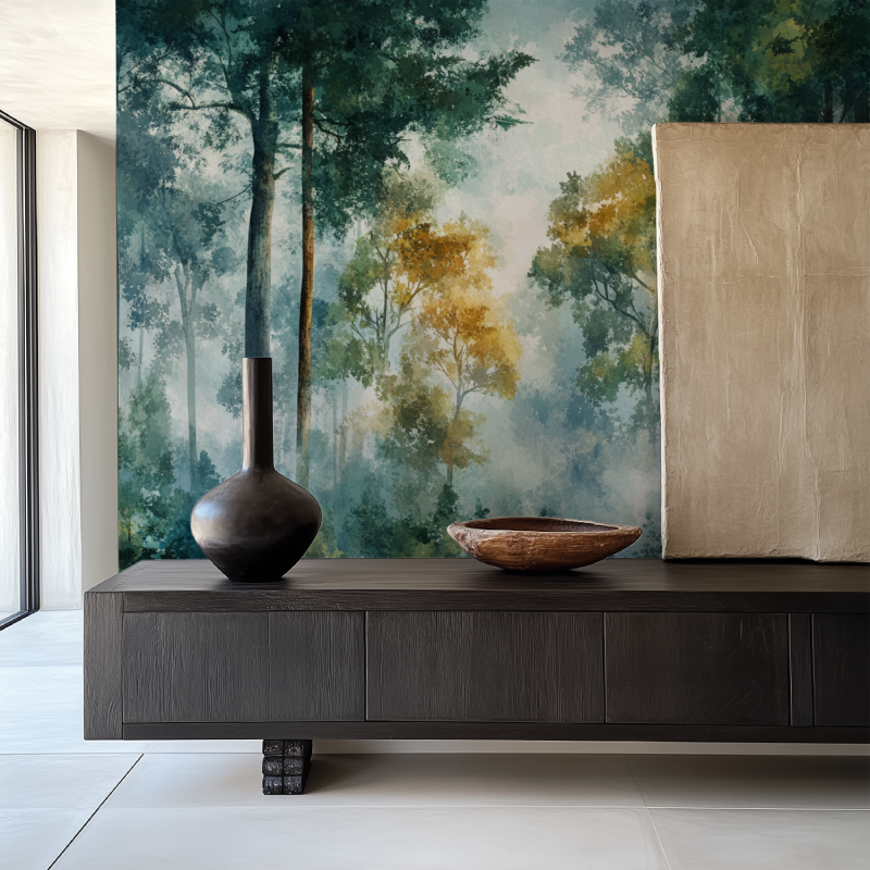 Papier peint arbre foret salle manger papier