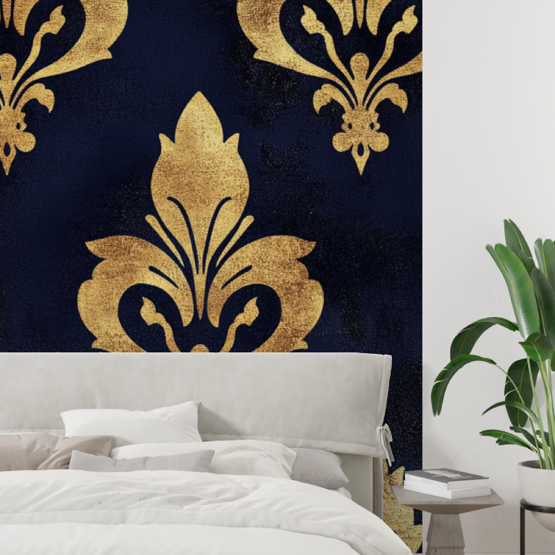 Papier peint fleur de lys fond tapisserie tendance