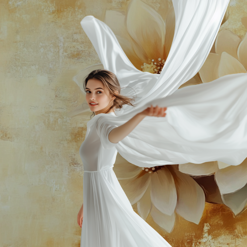 Papier peint fleuri vintage marron modele