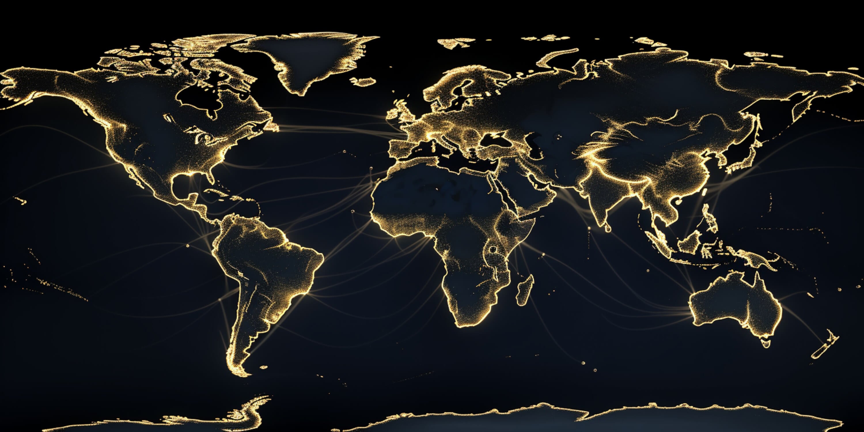 Papier Peint Carte Du Monde Noir Et Doré