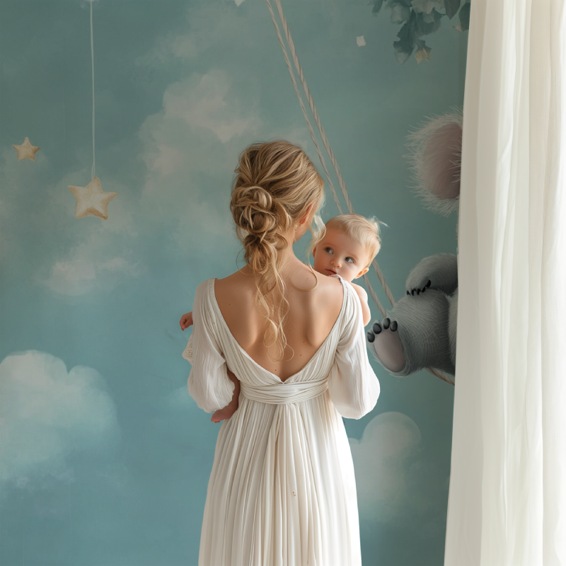 Papier peint koala pose sur une etoile filante bb123