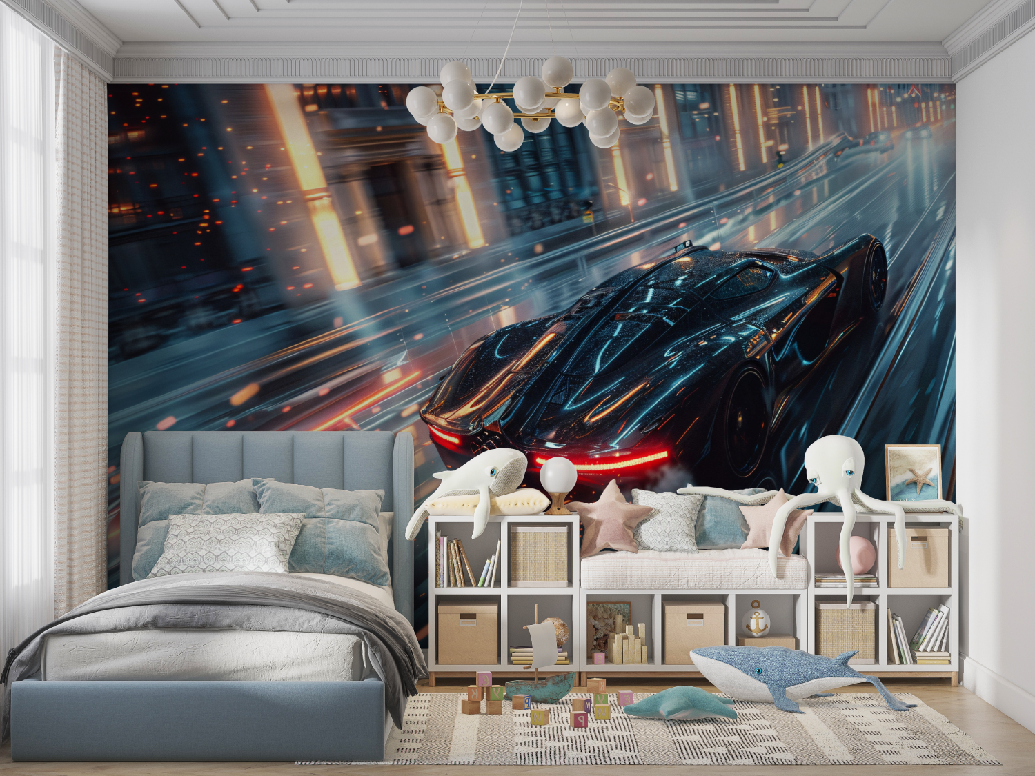 Papier peint chambre adulte tun...voiture panoramique garcon