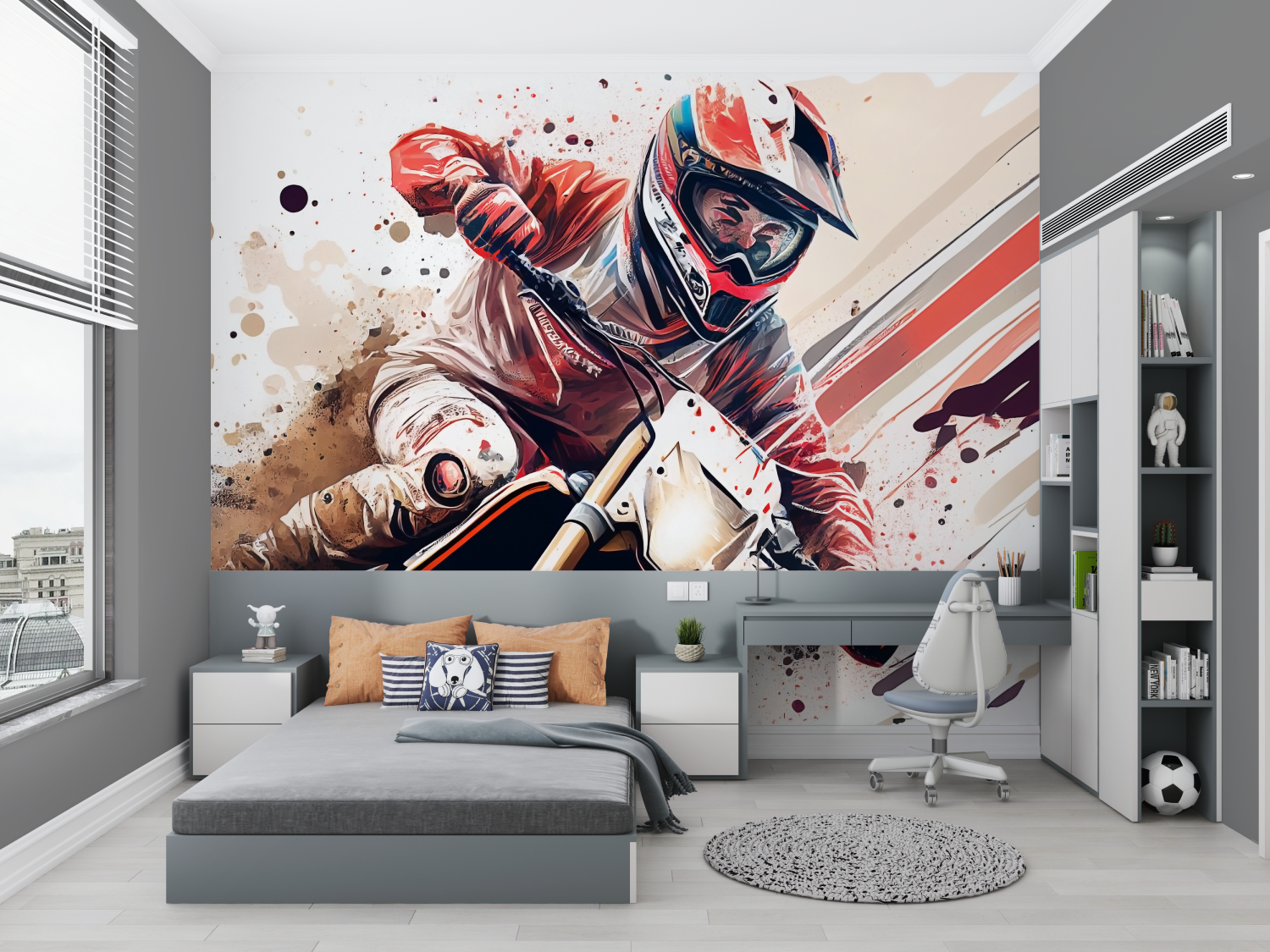 Papier peint moto cross chambre ado chambre petit
