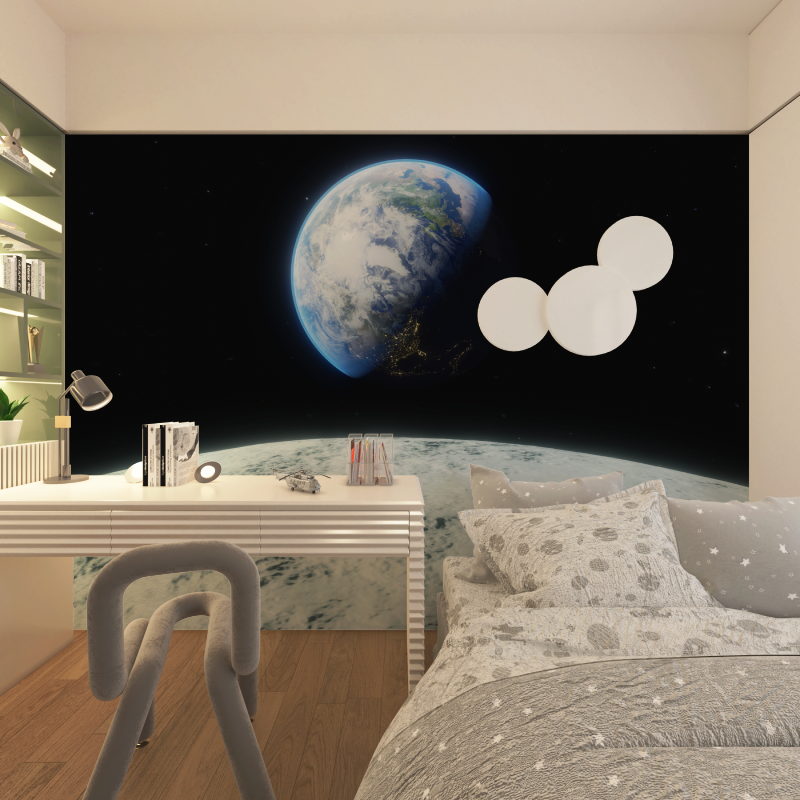 Papier peint theme lespace chambre adolescents