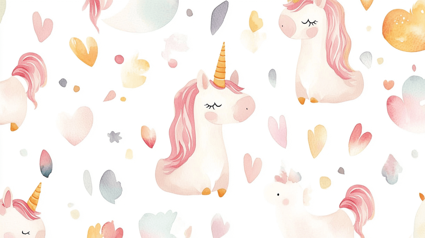 Papier Peint Licorne Bébé Tendance Mignon