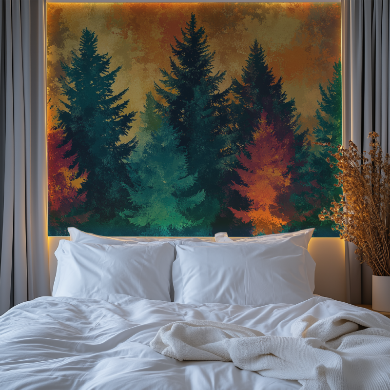 Papier peint arbre colore chambre premium