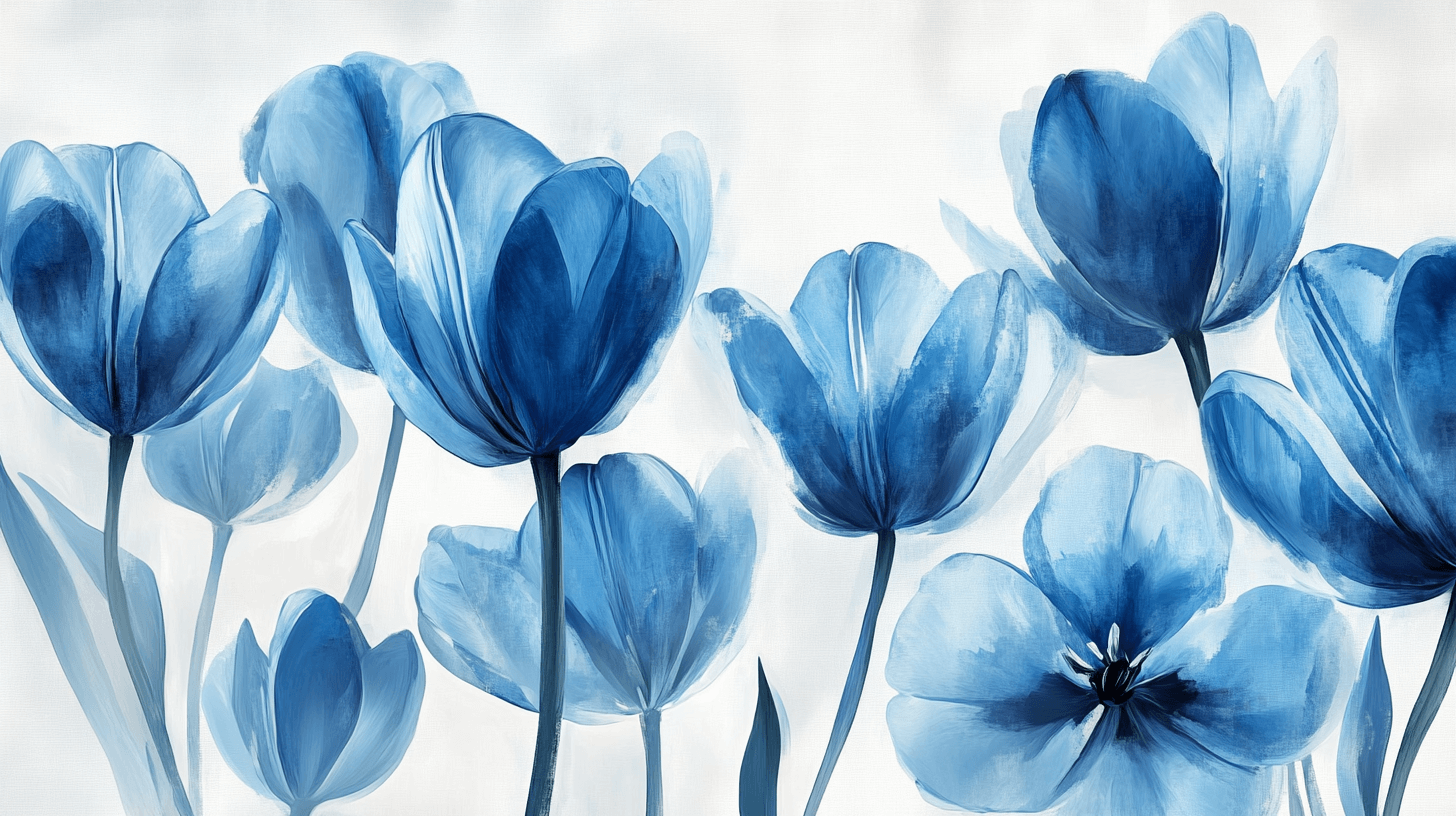 Papier Peint Tulipes Bleues