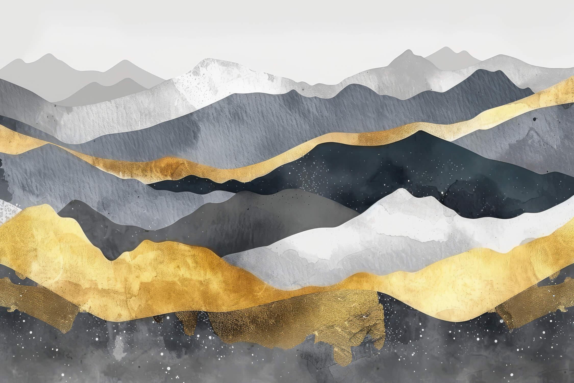 Papier Peint Doré Et Gris