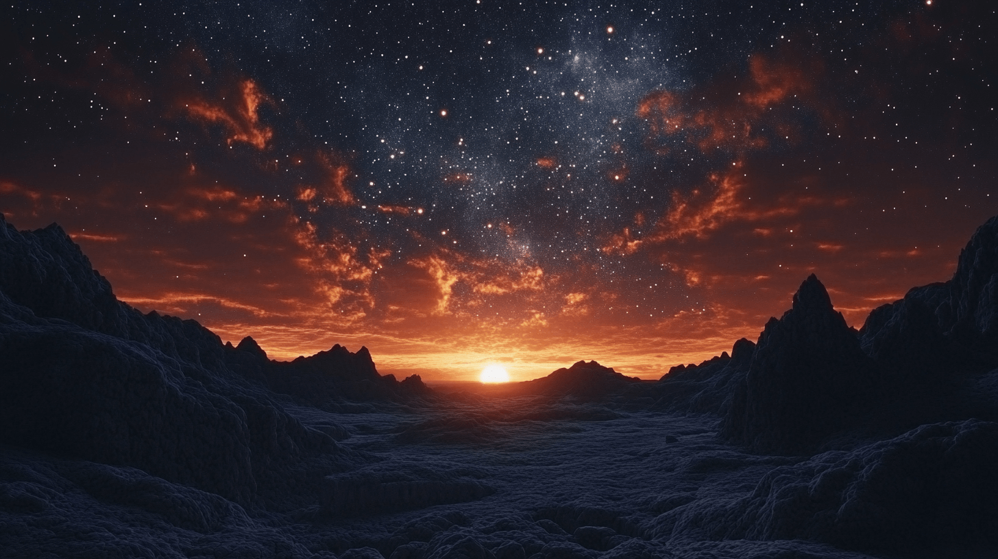 Papier Peint Coucher De Soleil Sur Mars