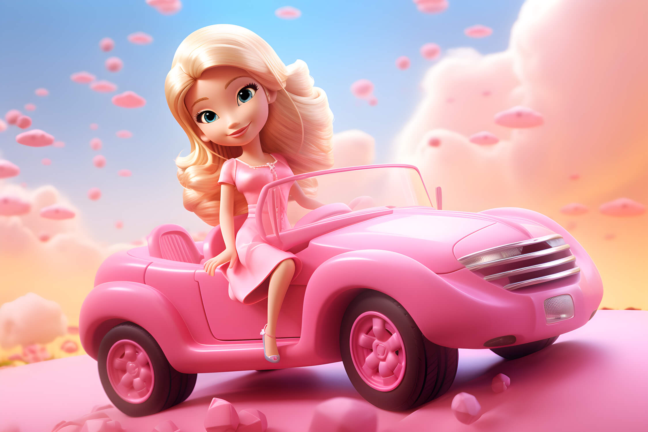 Papier Peint Barbie Rose