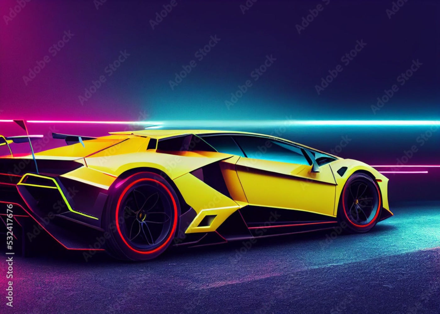 Tapeta samochodowa <br/> Żółte Lamborghini