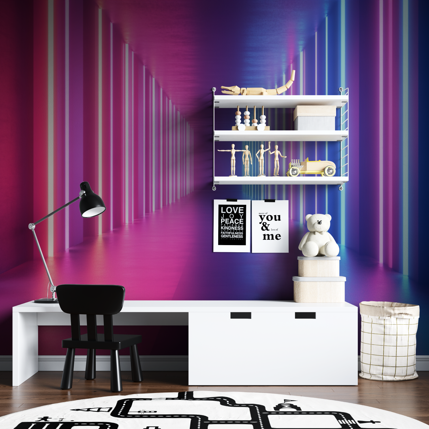 Papier peint boite de nuit tapisserie garcon