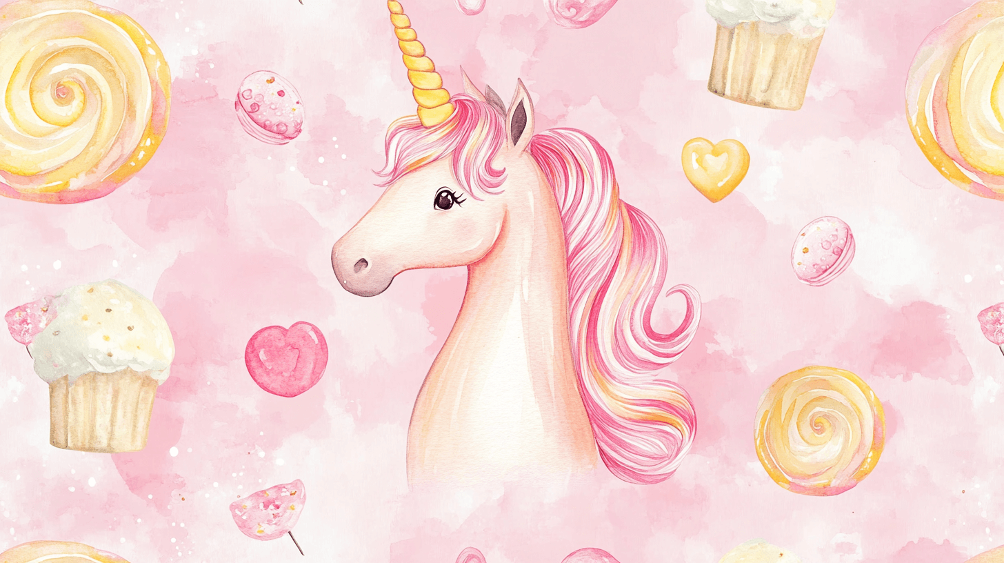 Papier Peint Déco Licorne Chambre Bébé Monde Des Sucreries
