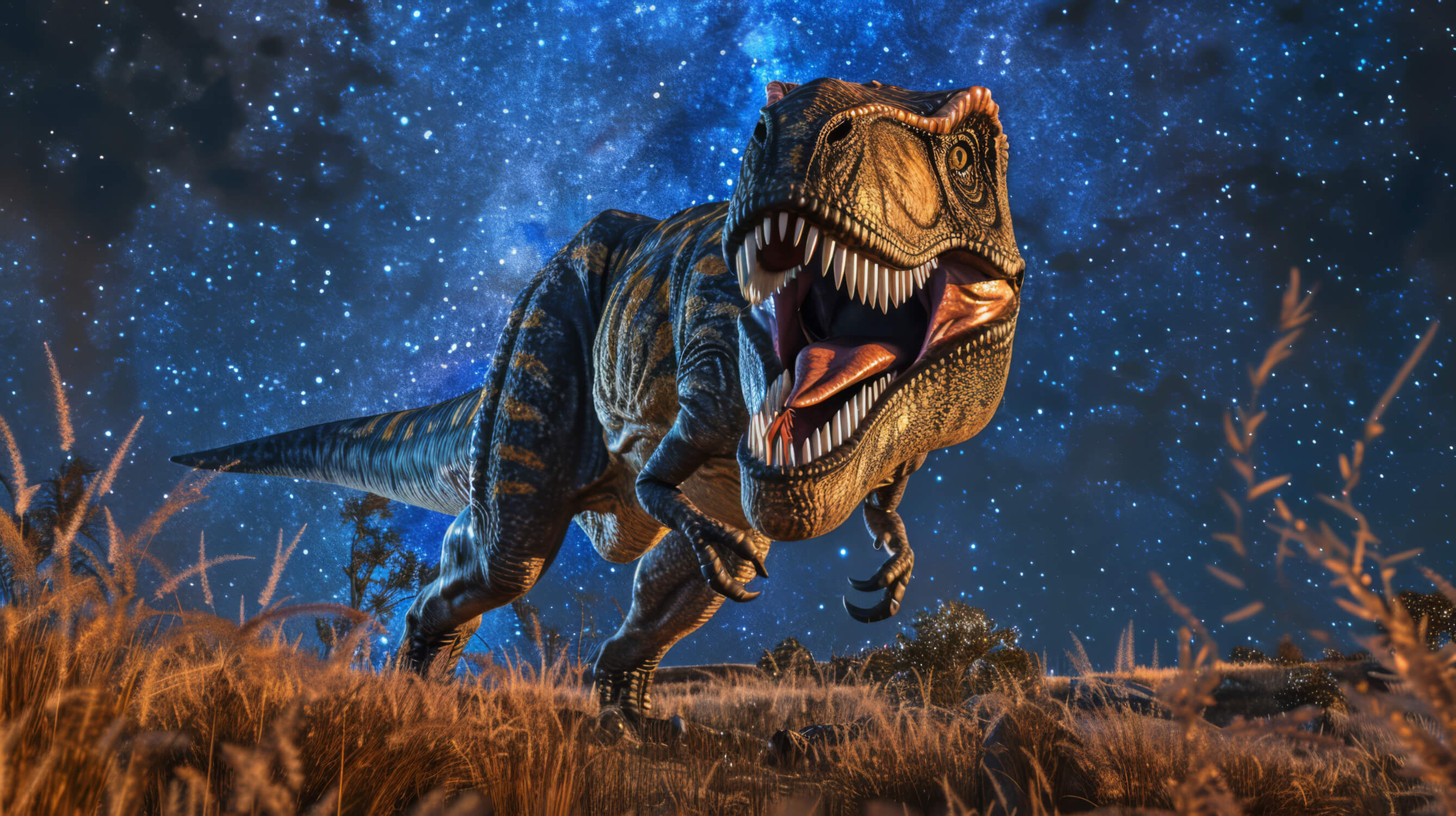 Papier Peint Dinosaure Ciel Étoilé