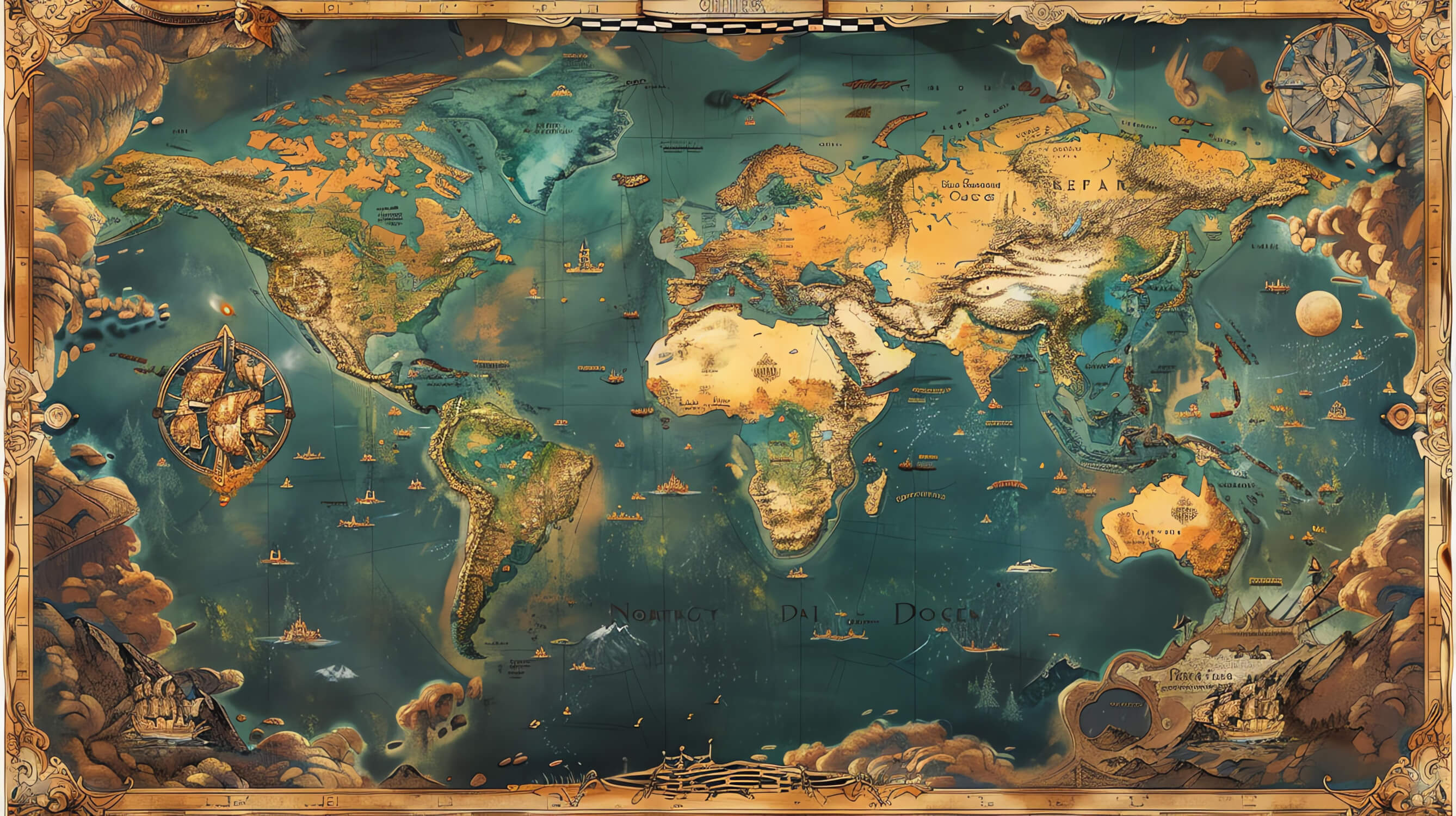 Papier Peint Carte Du Monde Antique