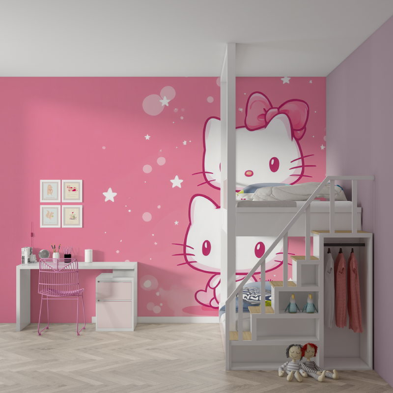 Papier peint hello kitty pour chambre mur chambre fille