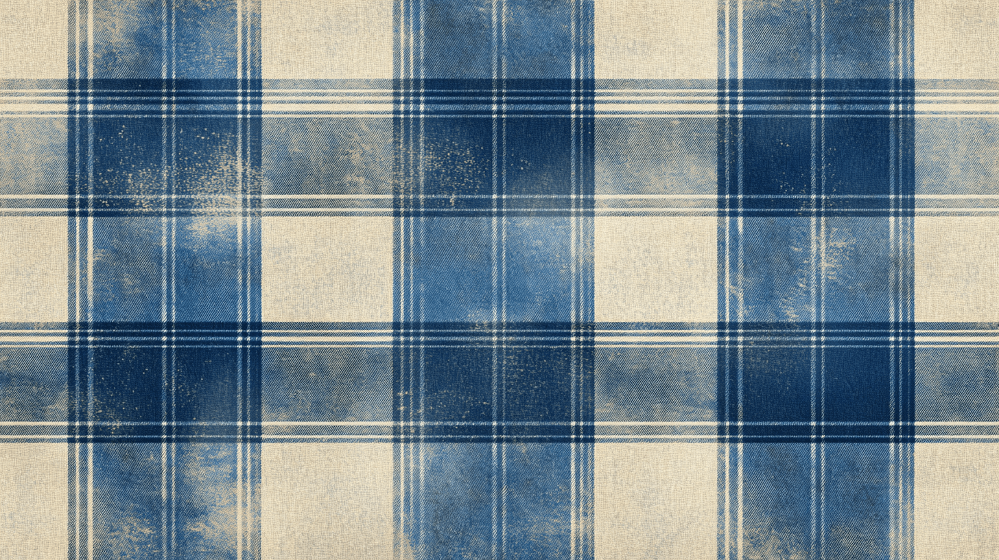 Papier Peint Vintage Tartan Bleu