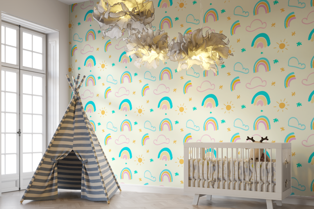 Papier peint bébé motifs Licornes - bebe unisexe