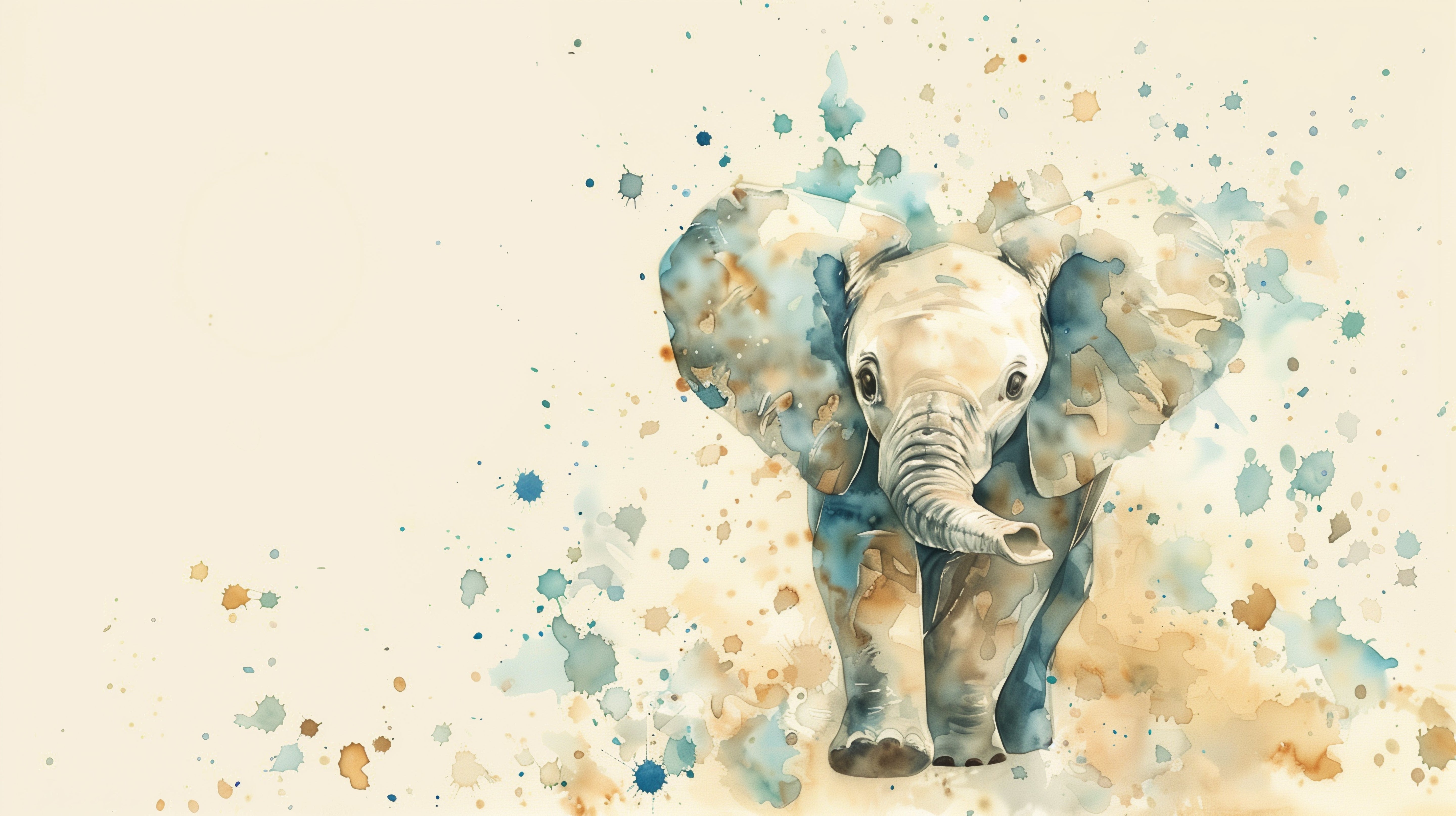 Papier peint bébé éléphant