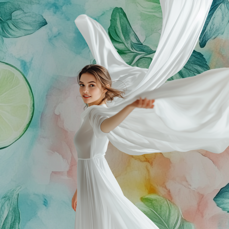 Papier peint fleur aquarelle modele