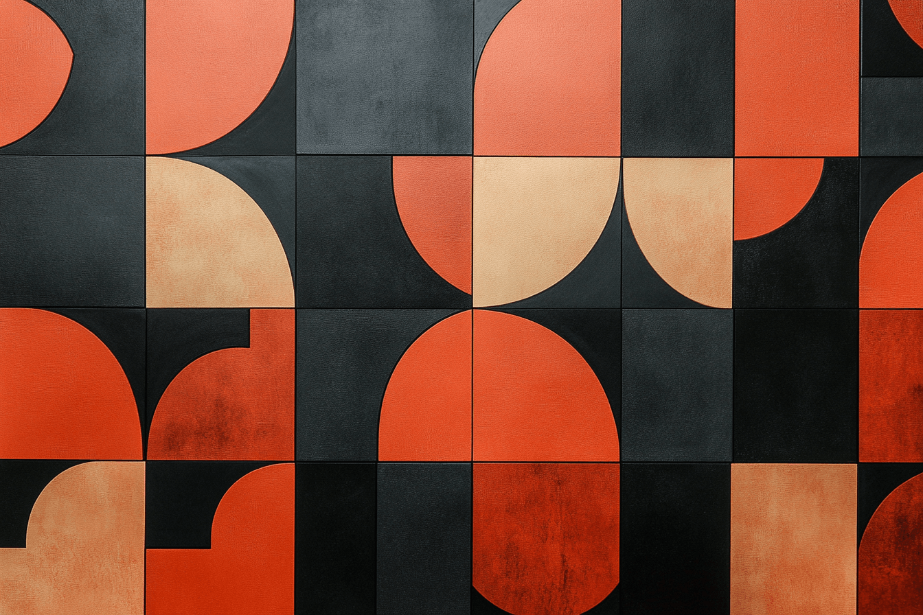 Papier Peint Terracotta Et Noir Graphique