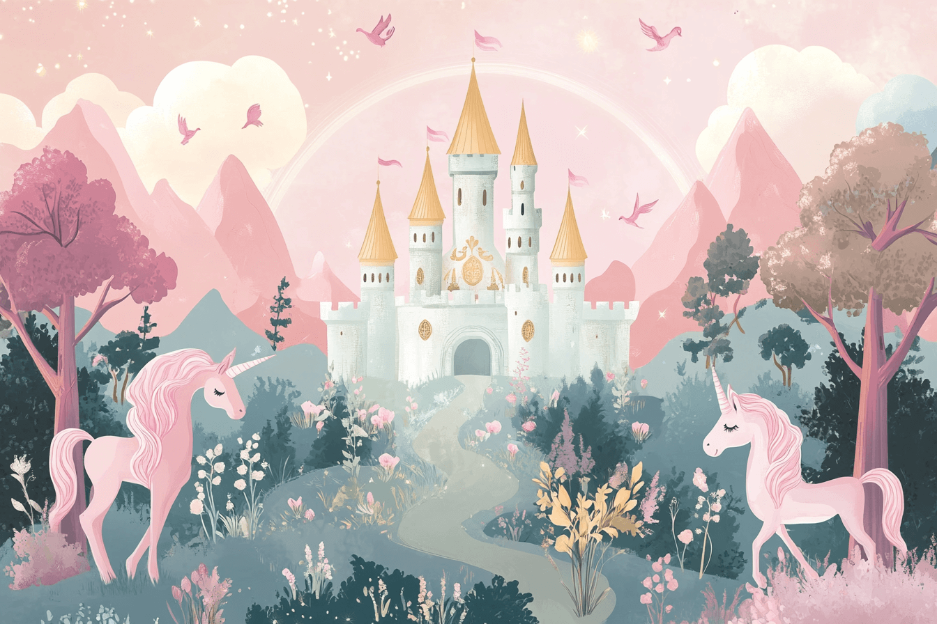 Papier Peint Licorne Arc-en-ciel