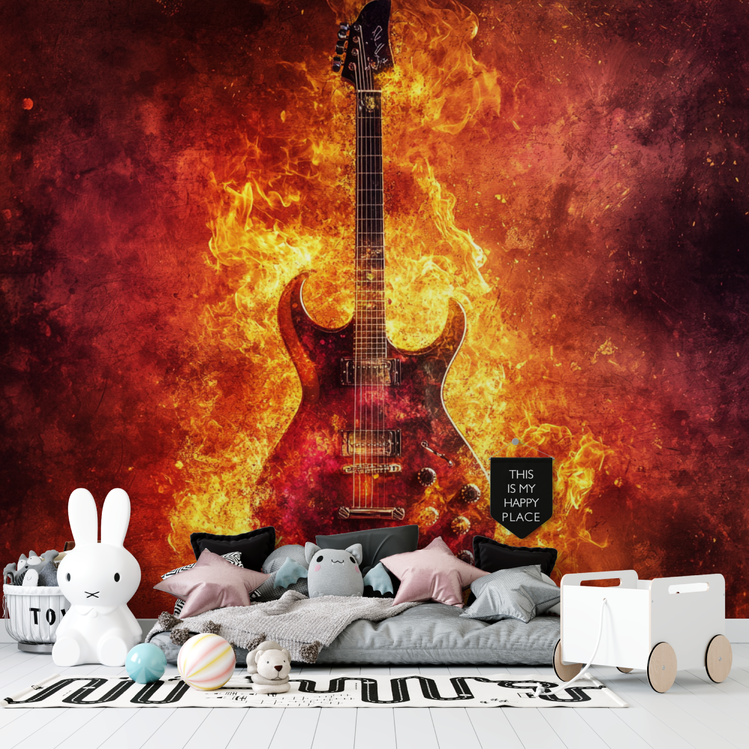 Papier peint guitare electrique tapisserie garcon