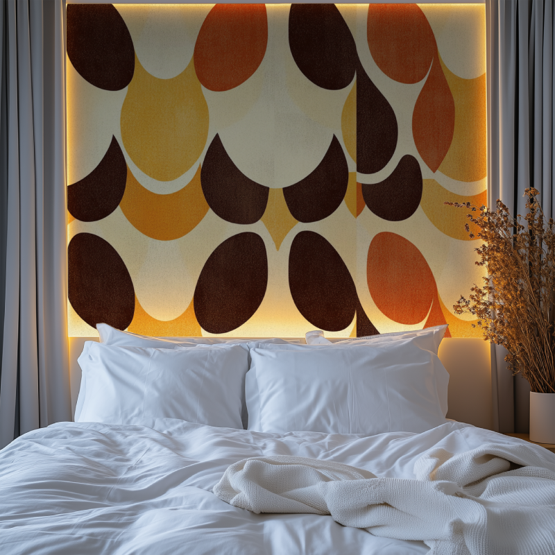 Papier peint vintage graphique chambre premium