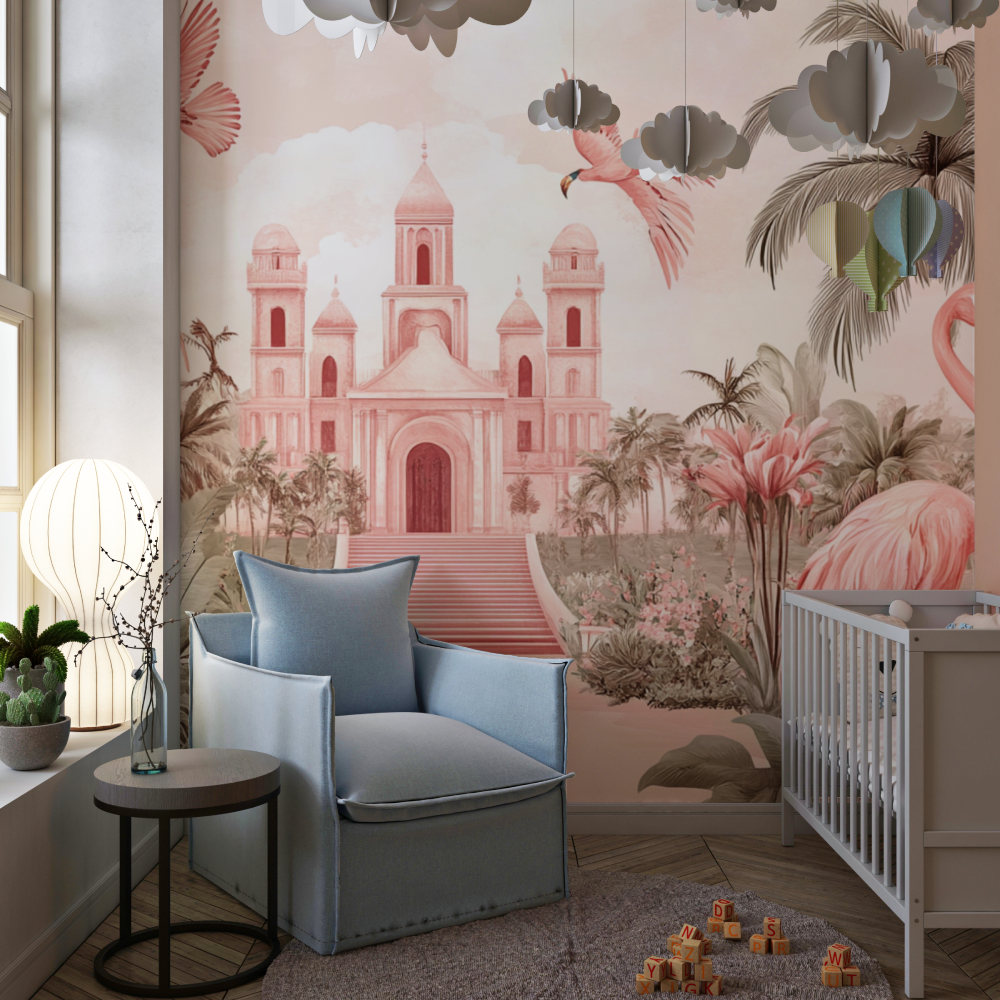 Papier peint princesse ambiance feerique chambre de fille