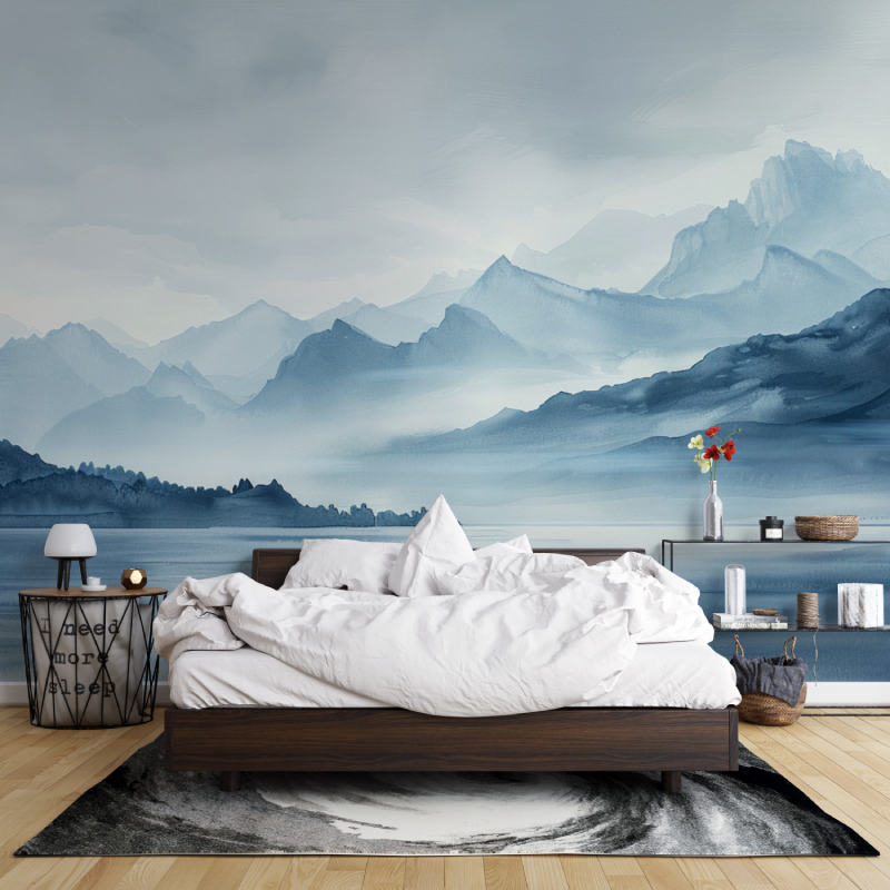 Papier peint artistique annecy lac montagne leroy merlin mur