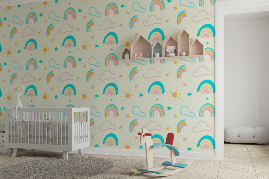 Papier peint bébé motifs Licornes - chabre bébé