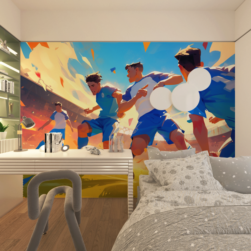 Ados papier peint foot chambre adolescents