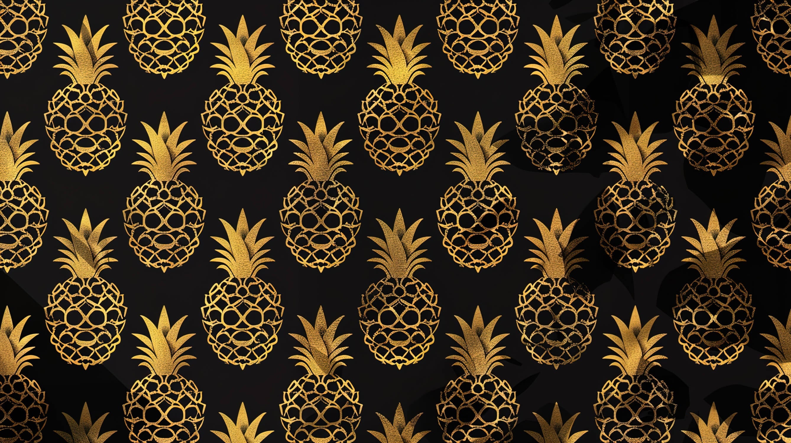 Papier Peint Ananas Doré
