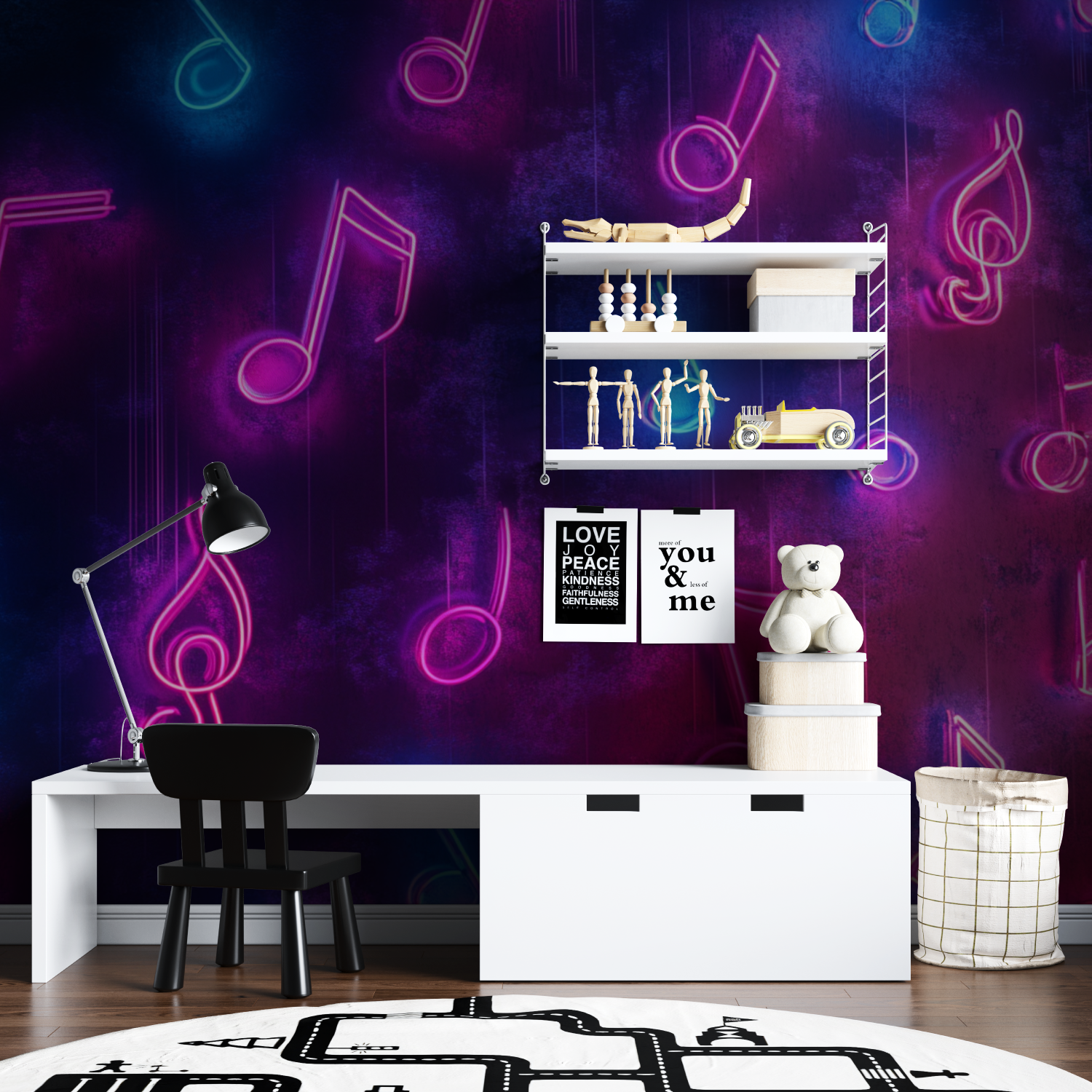 Papier peint note musique tapisserie garcon