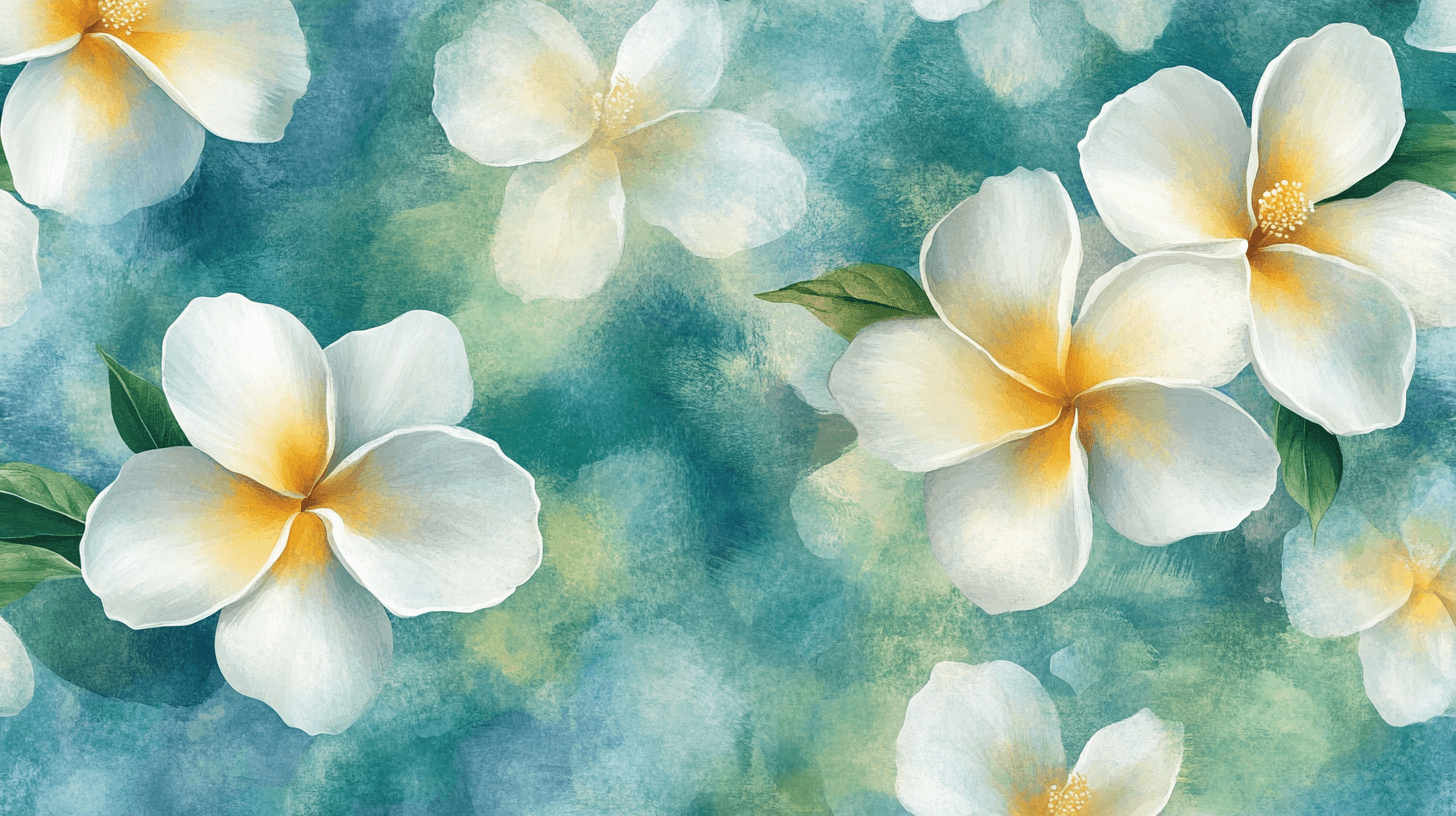 Papier Peint Fleur Frangipanier Blanc Jaune