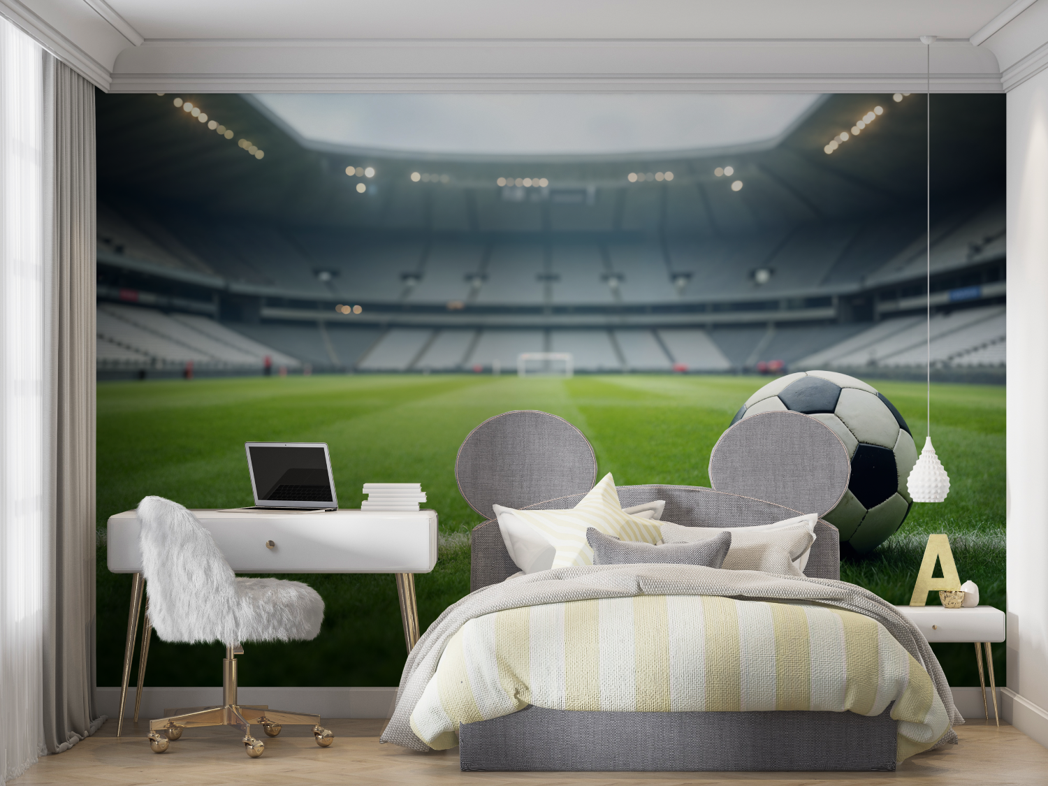 Papiers peint stade de foot mur chambre panoramique