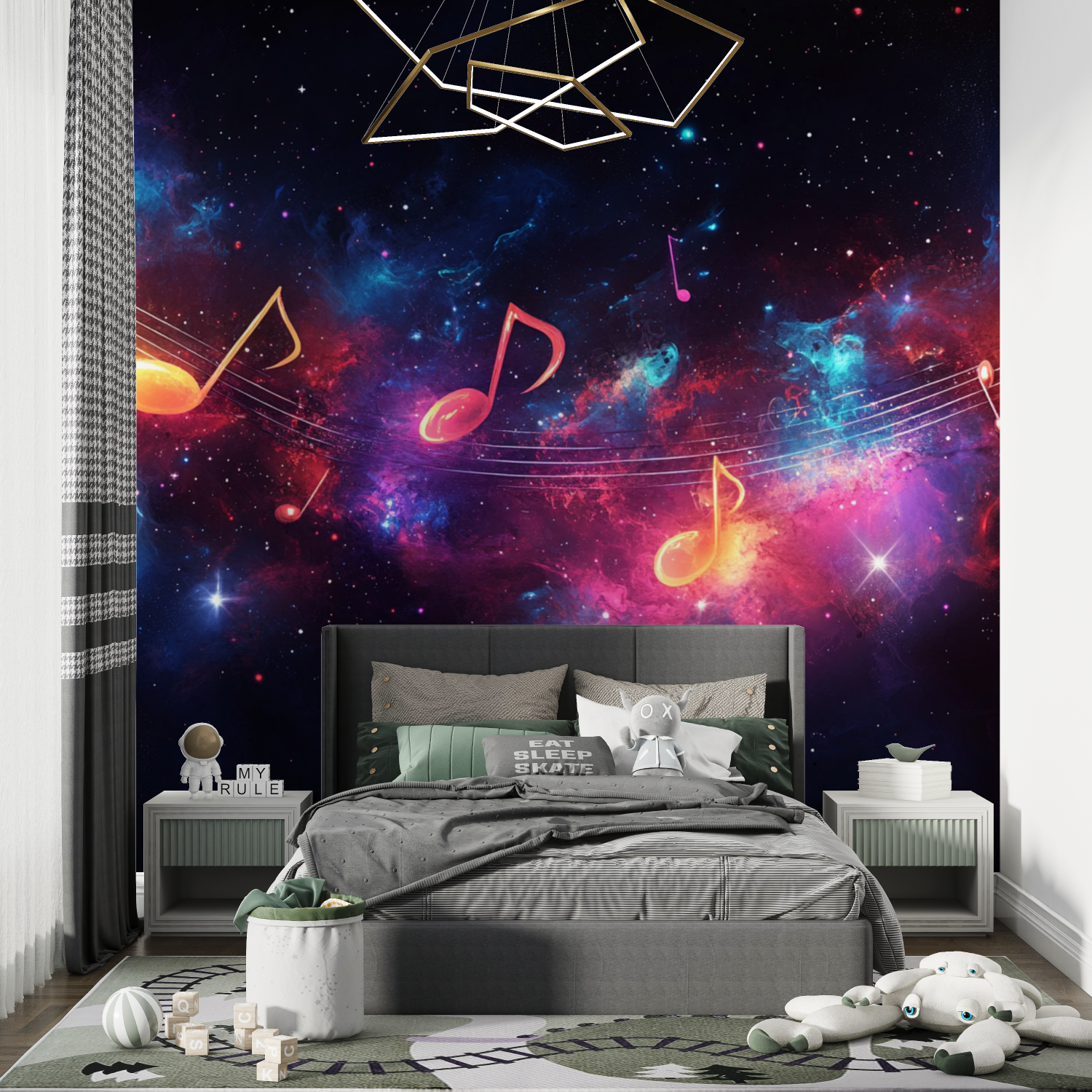 Papier peint chambre ado note de musique chambre de garcon