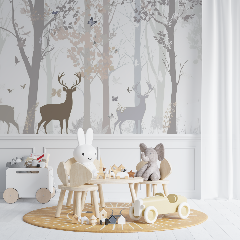 Papier peint foret bebe tendance chambre de bebe