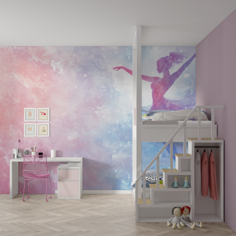 Papier peint danseuse etoile mur chambre fille