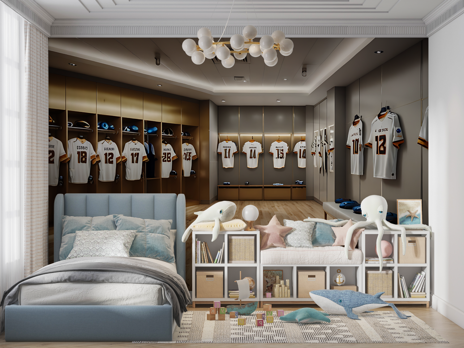 Papier peint vestiaire panoramique garcon