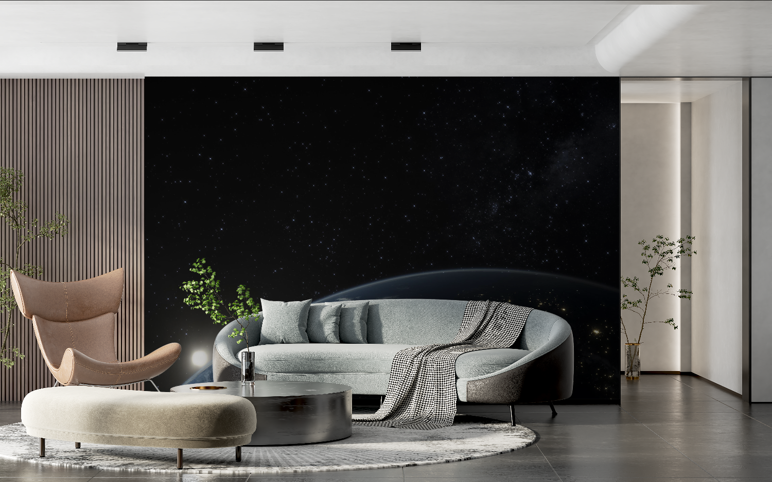 Papier peint theme lespace adulte tendance 2024