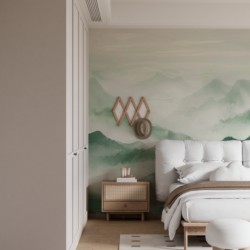 Papier peint foret brumeuse mural