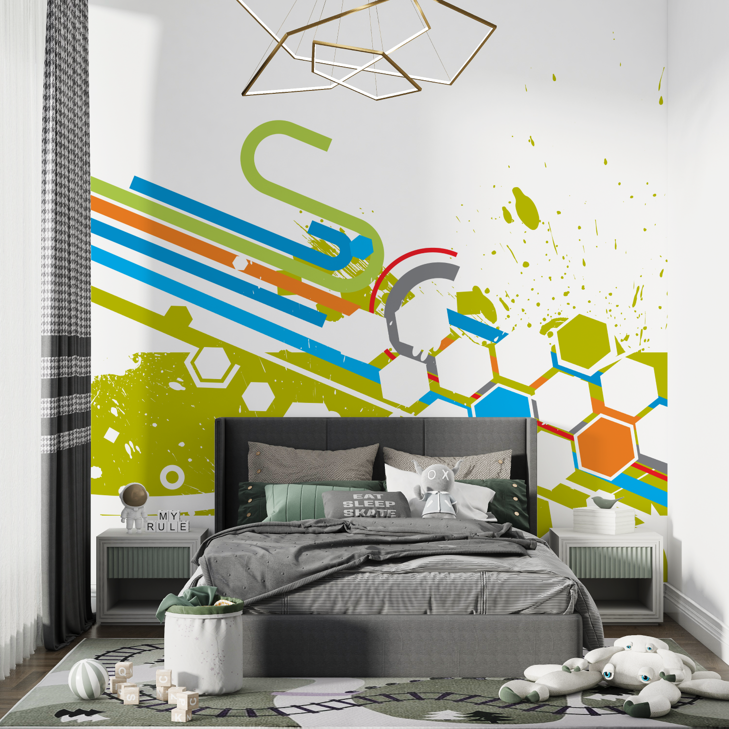 Papier peint logo foot chambre de garcon