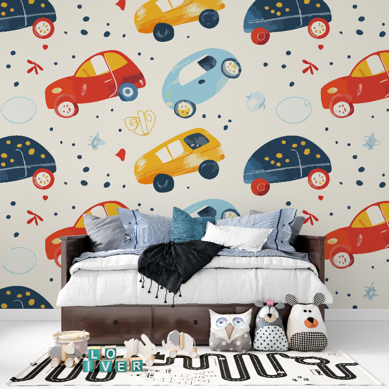 Papier peint voiture enfant panoramique garcon