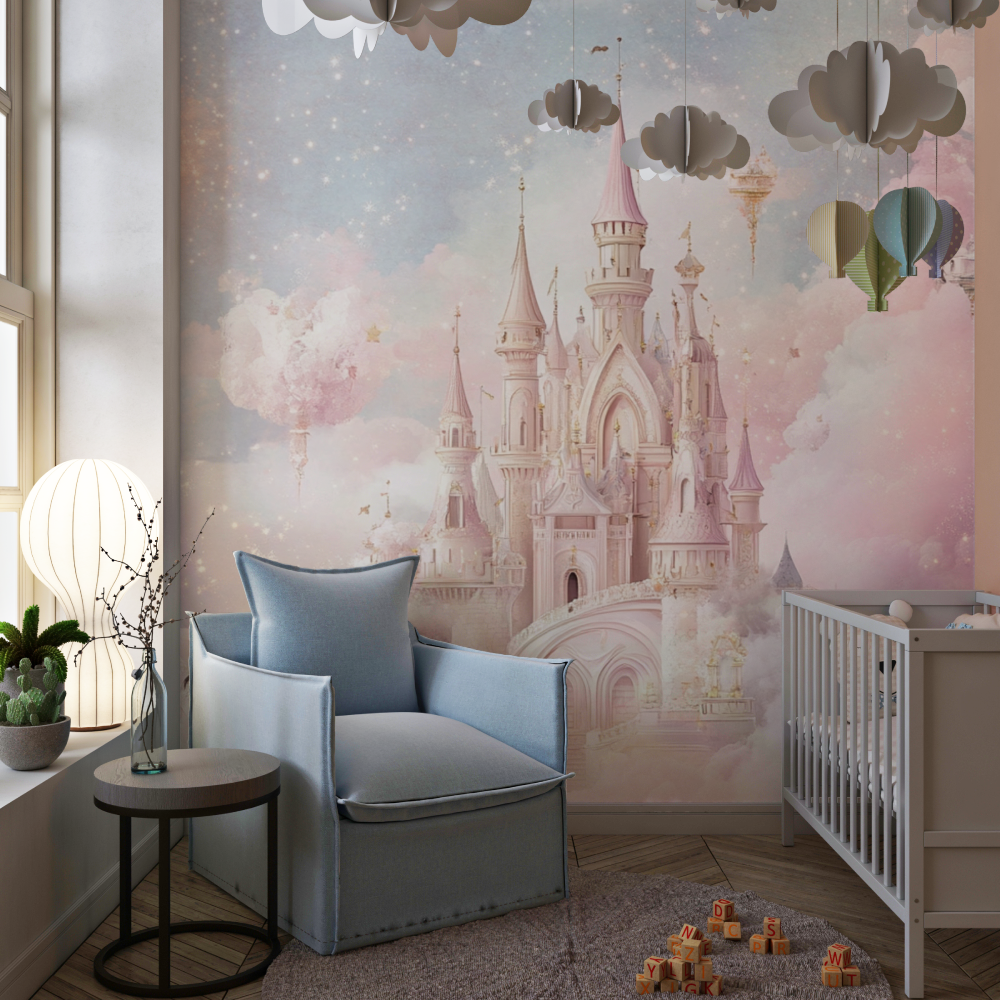 Papier peint princesse magique chambre de fille