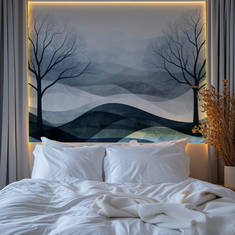 Papier peint arbre abstrait chambre premium