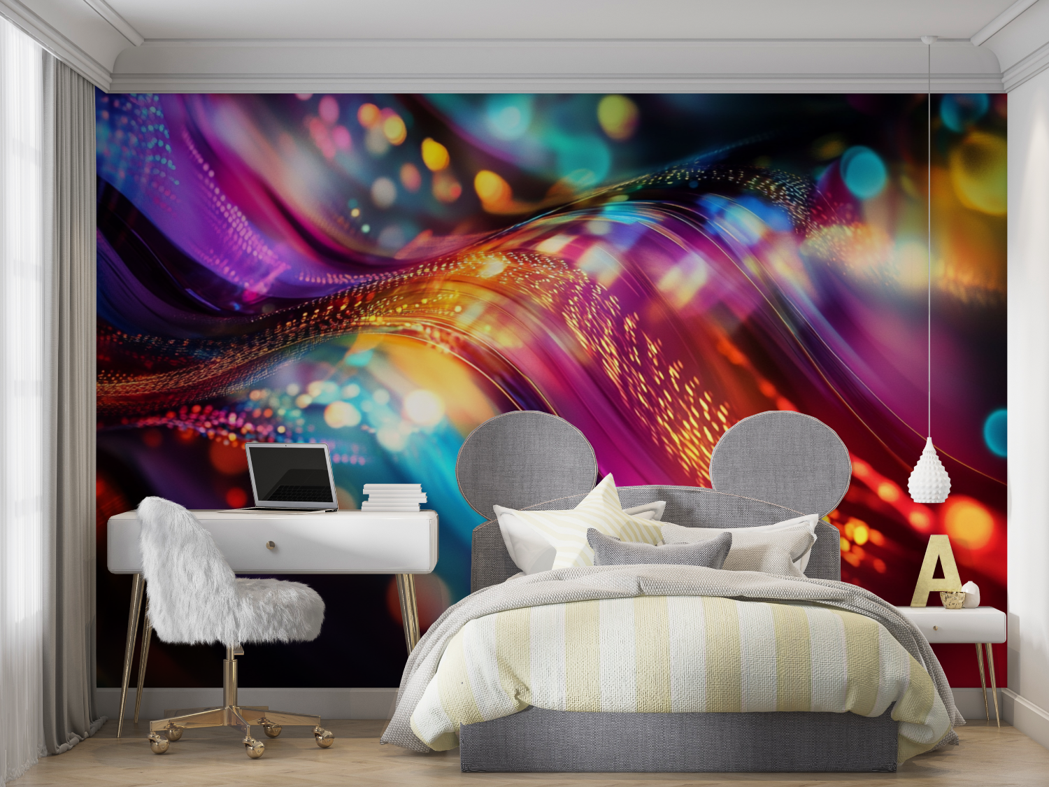 Papier peint hardstyle techno mur chambre panoramique