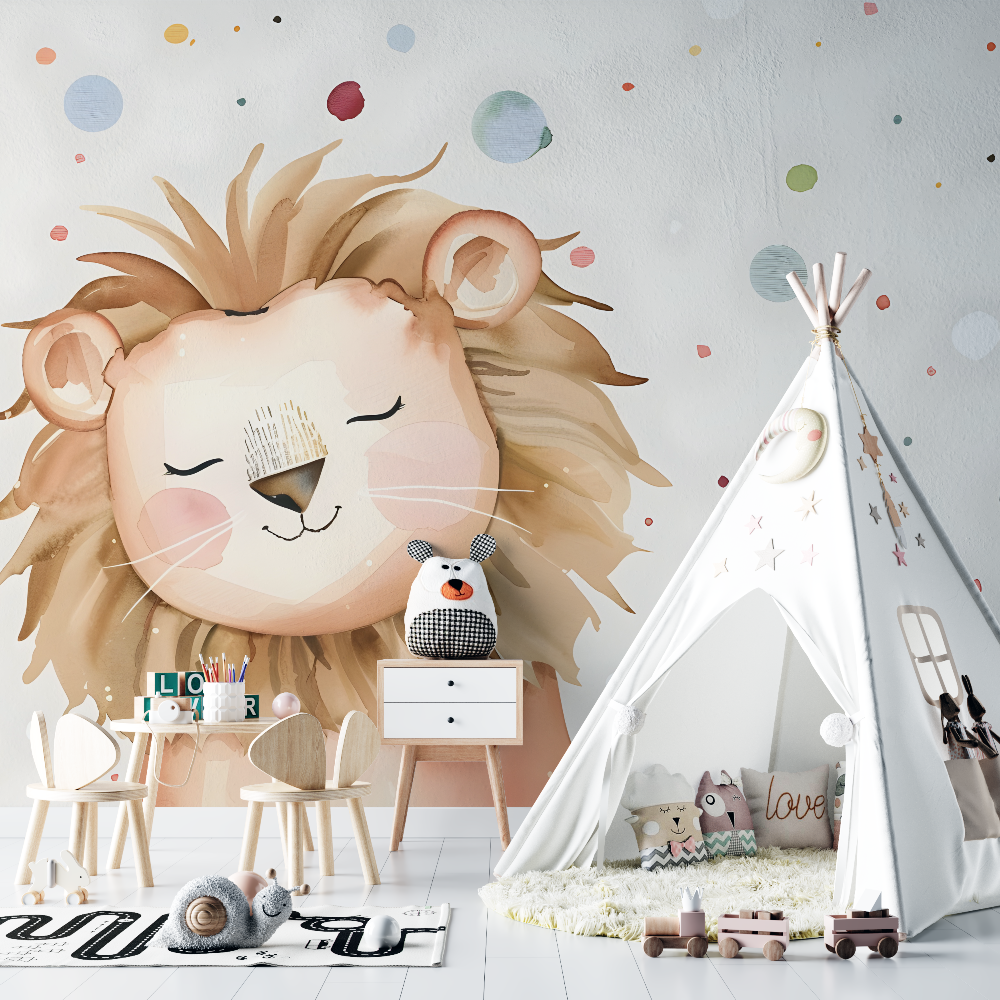 Papier peint lion chambre bebe chambre bebe